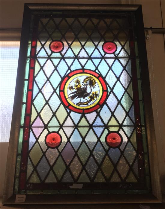 Framed Victorian stained glass window